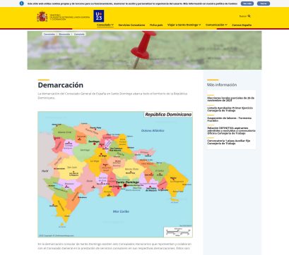 Our Dominican Republic Map on the website of the Ministry of Foreign Affairs (Spain)