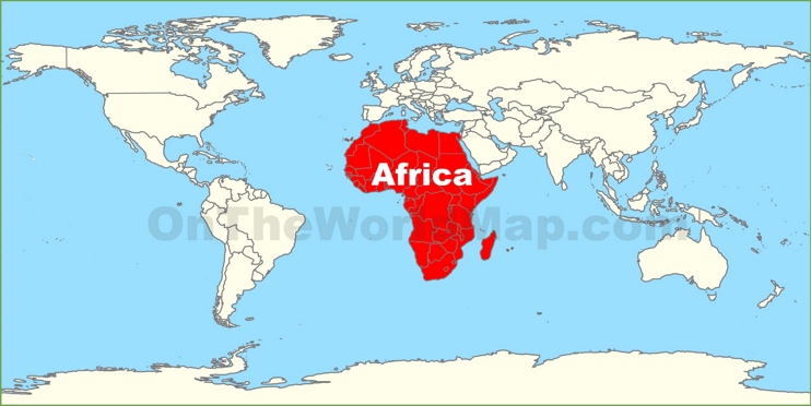 Africa location on the World Map