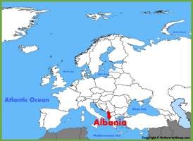 Albania location on the Europe map