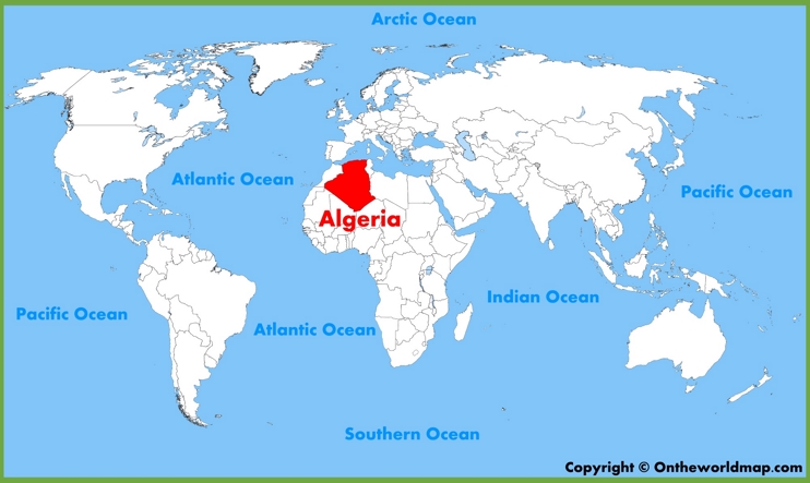 Algeria location on the World Map