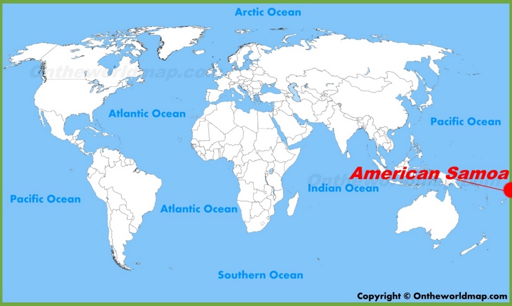 American Samoa location on the World Map