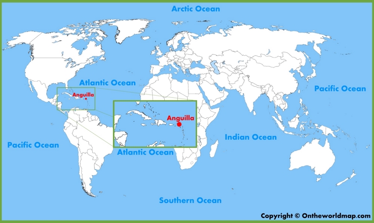 Anguilla location on the World Map 