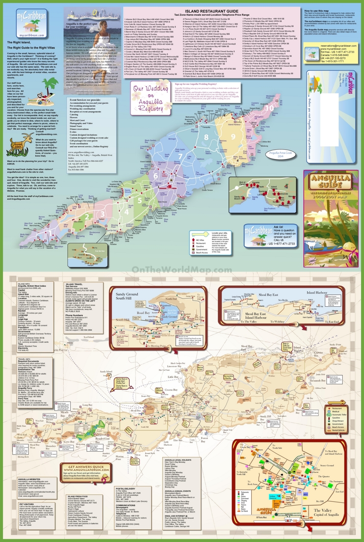 Large detailed tourist map of Anguilla