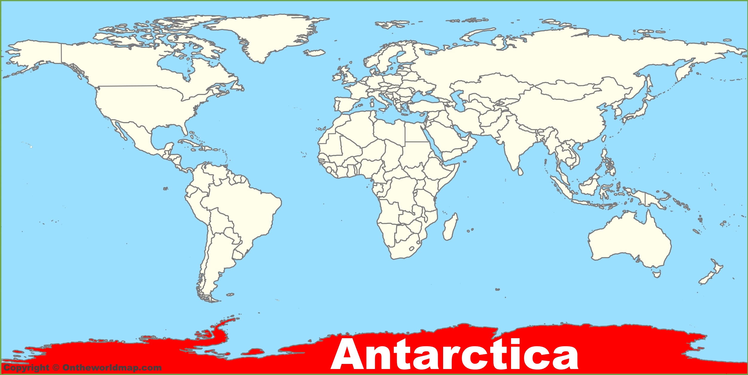 antarctica location on world map Antarctica Location On The World Map antarctica location on world map