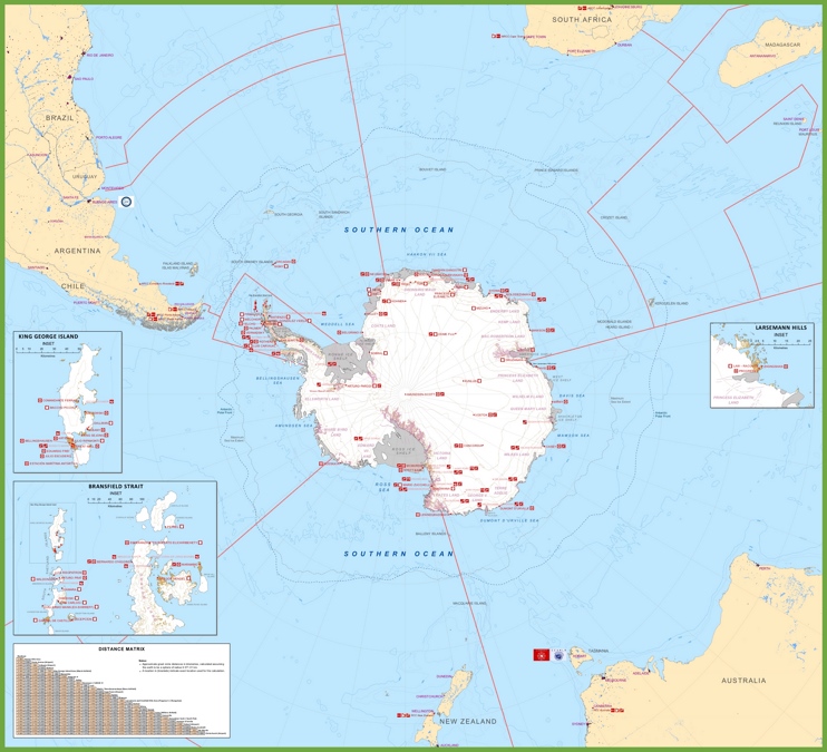 Antarctica stations map