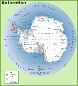 Large detailed map of Antarctica
