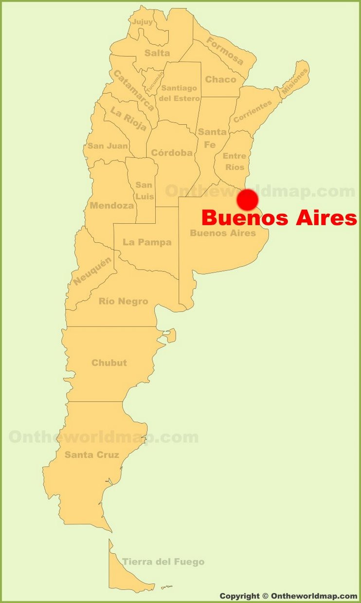 Buenos Aires location on the Argentina map