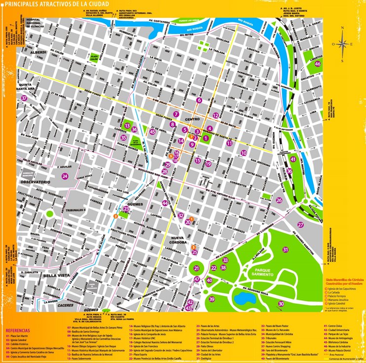 Córdoba (Argentina) tourist map