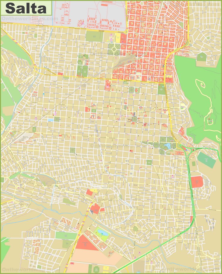 Large detailed map of Salta