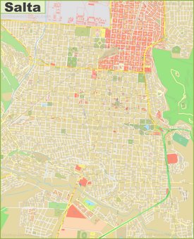 Large detailed map of Salta