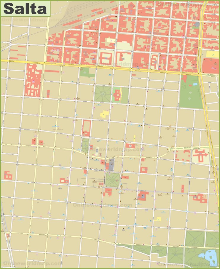 Salta city center map