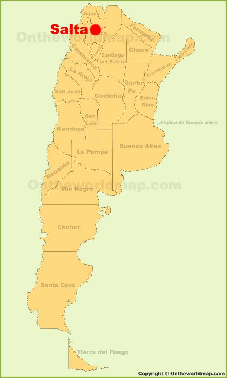 Salta location on the Argentina map