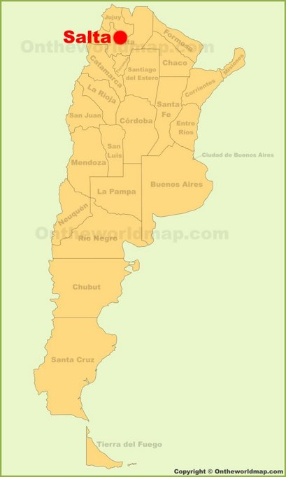 Salta Location Map