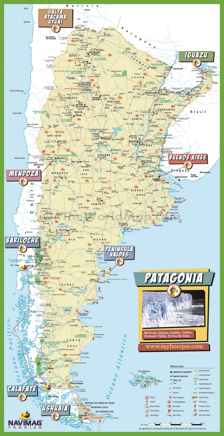 Tourist map of Argentina