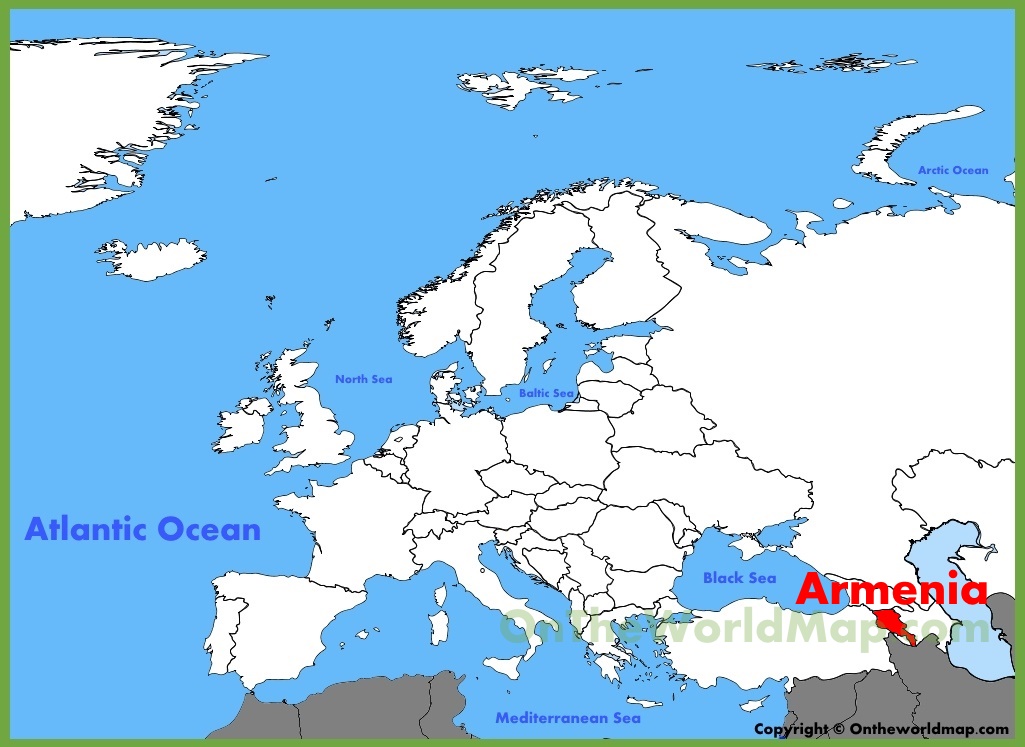 Armenia Location On The Europe Map