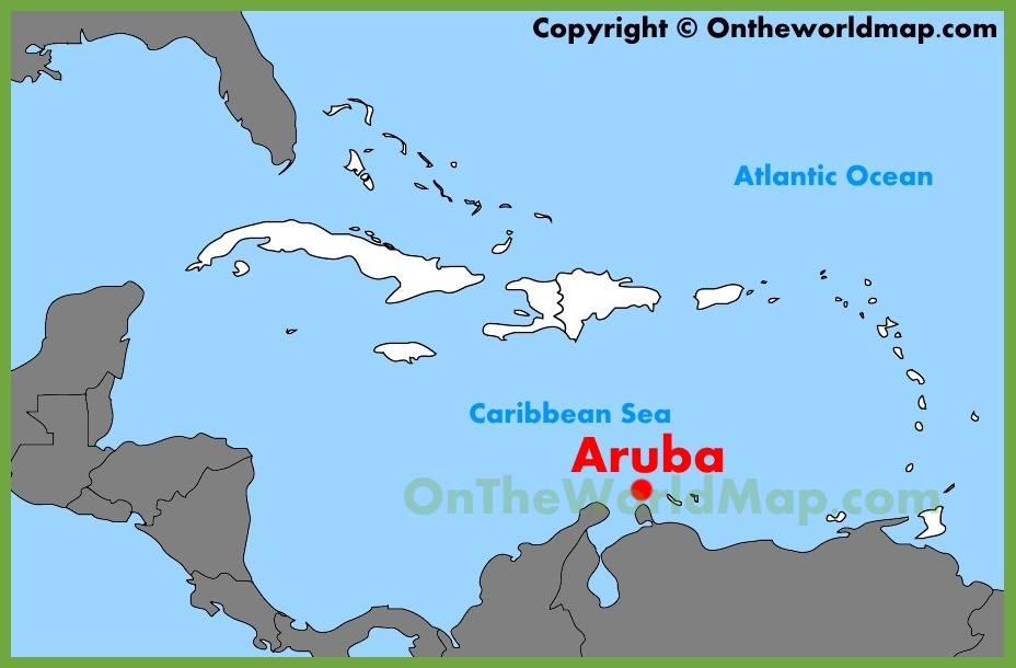 Aruba Location On The Caribbean Map