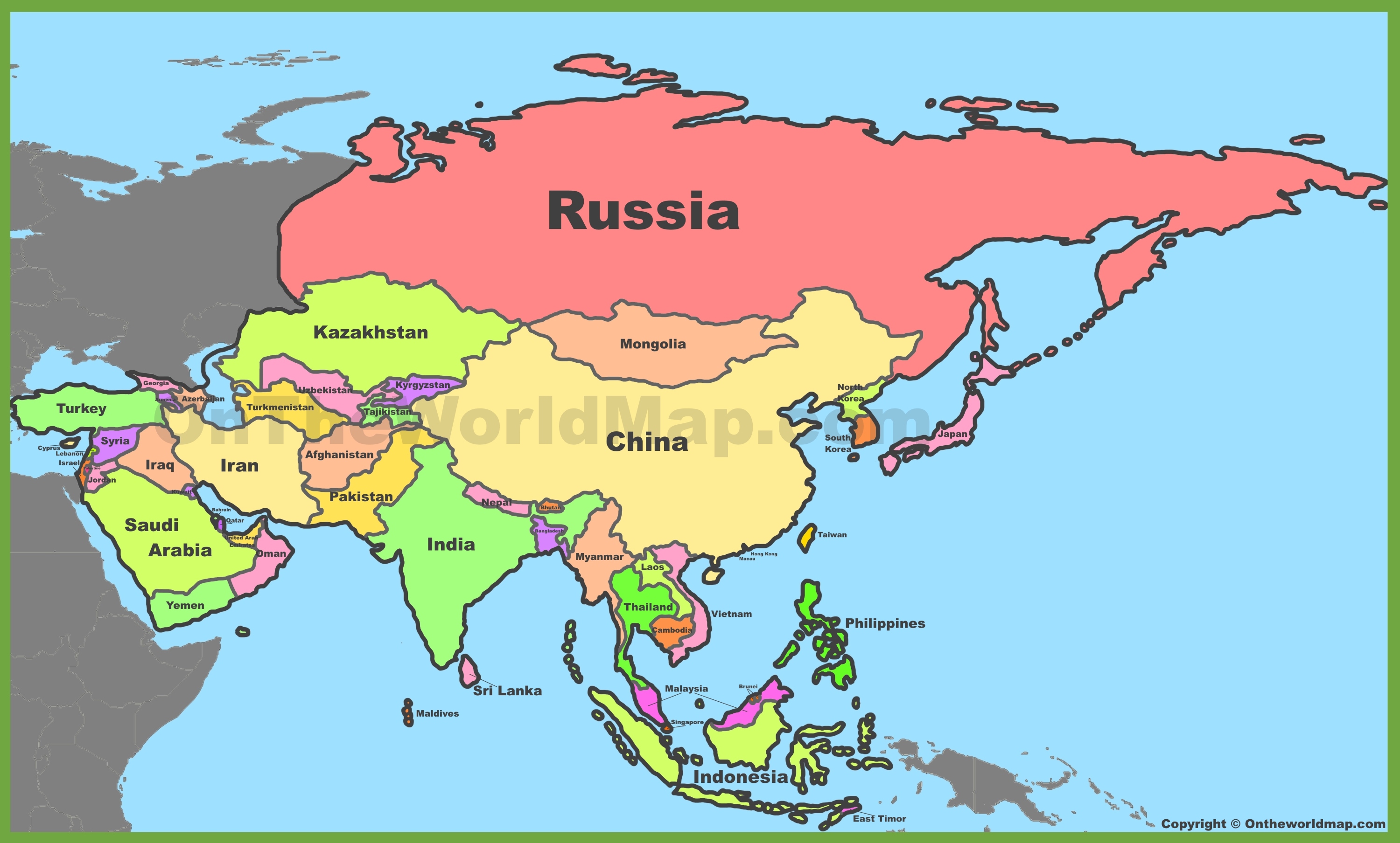 asian map of the world Asia Maps Maps Of Asia Ontheworldmap Com asian map of the world