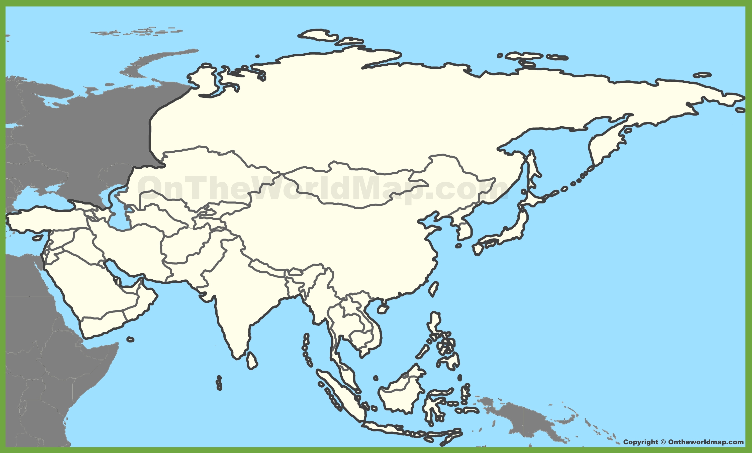 Printable Blank Map Of Asia Printable Blank Map Of Asia