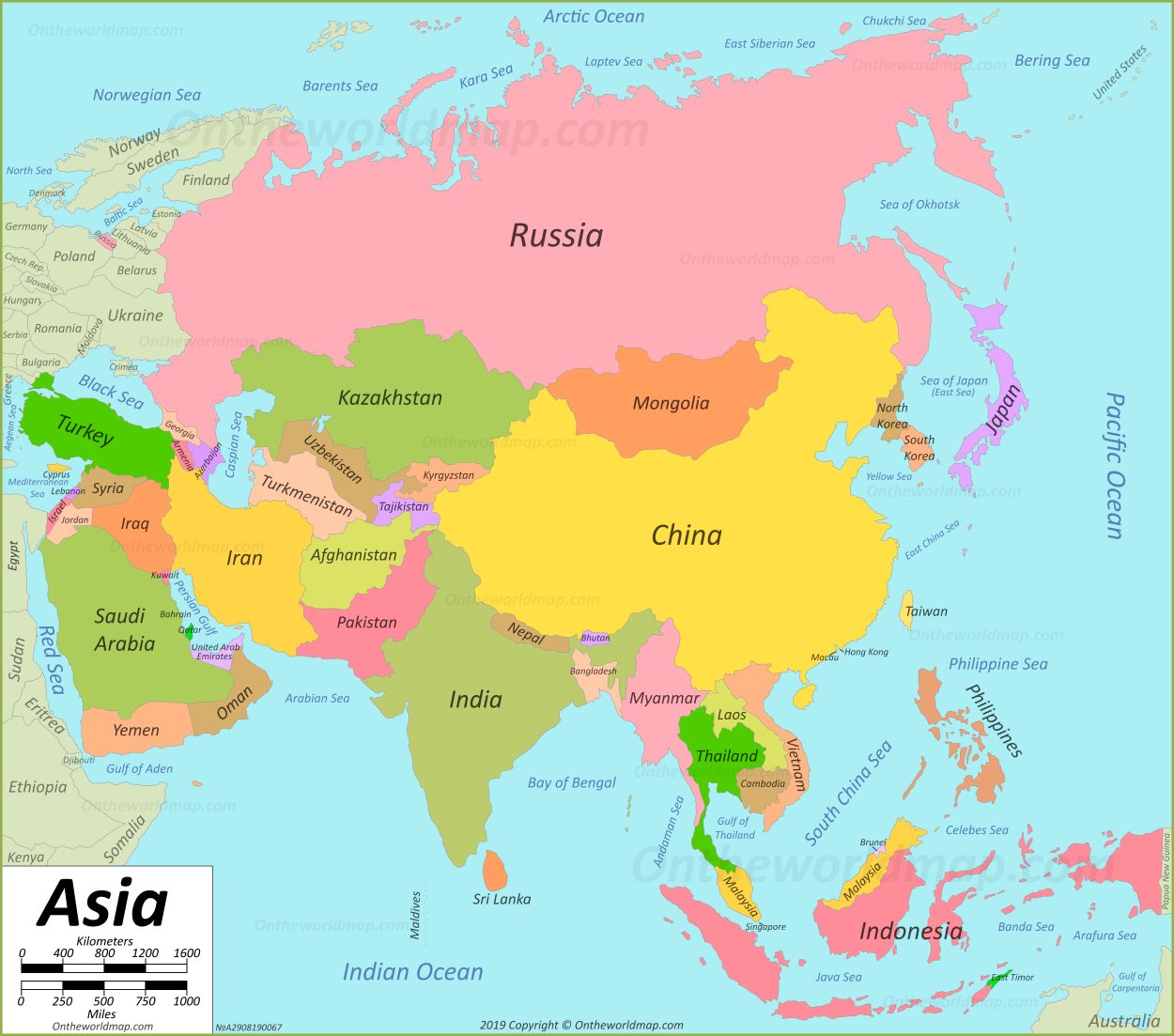 Free Printable Map Of Asia Printable Templates