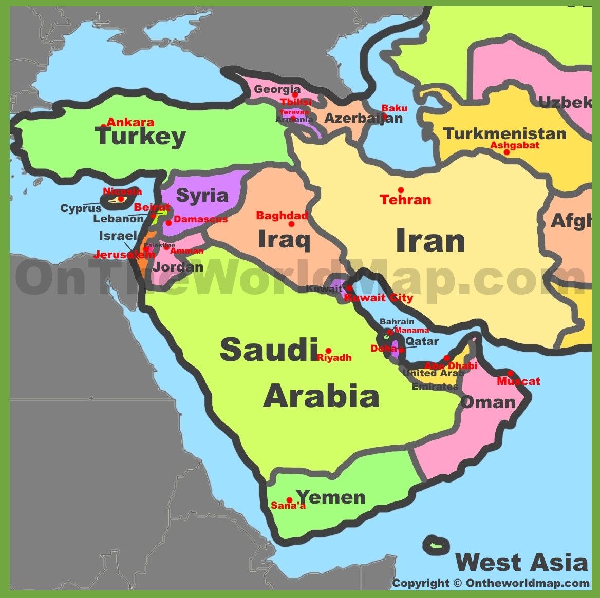 Map Of South And West Asia 82