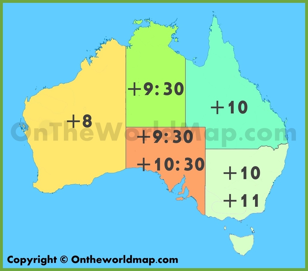 Australian Time Zones Map Verjaardag Vrouw 2020