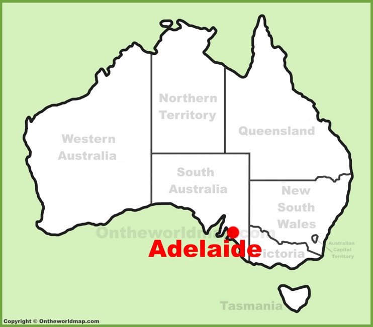 Adelaide location on the Australia Map