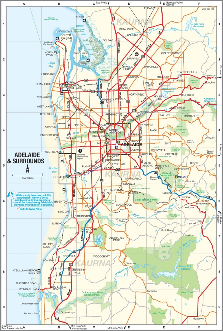Adelaide suburbs map
