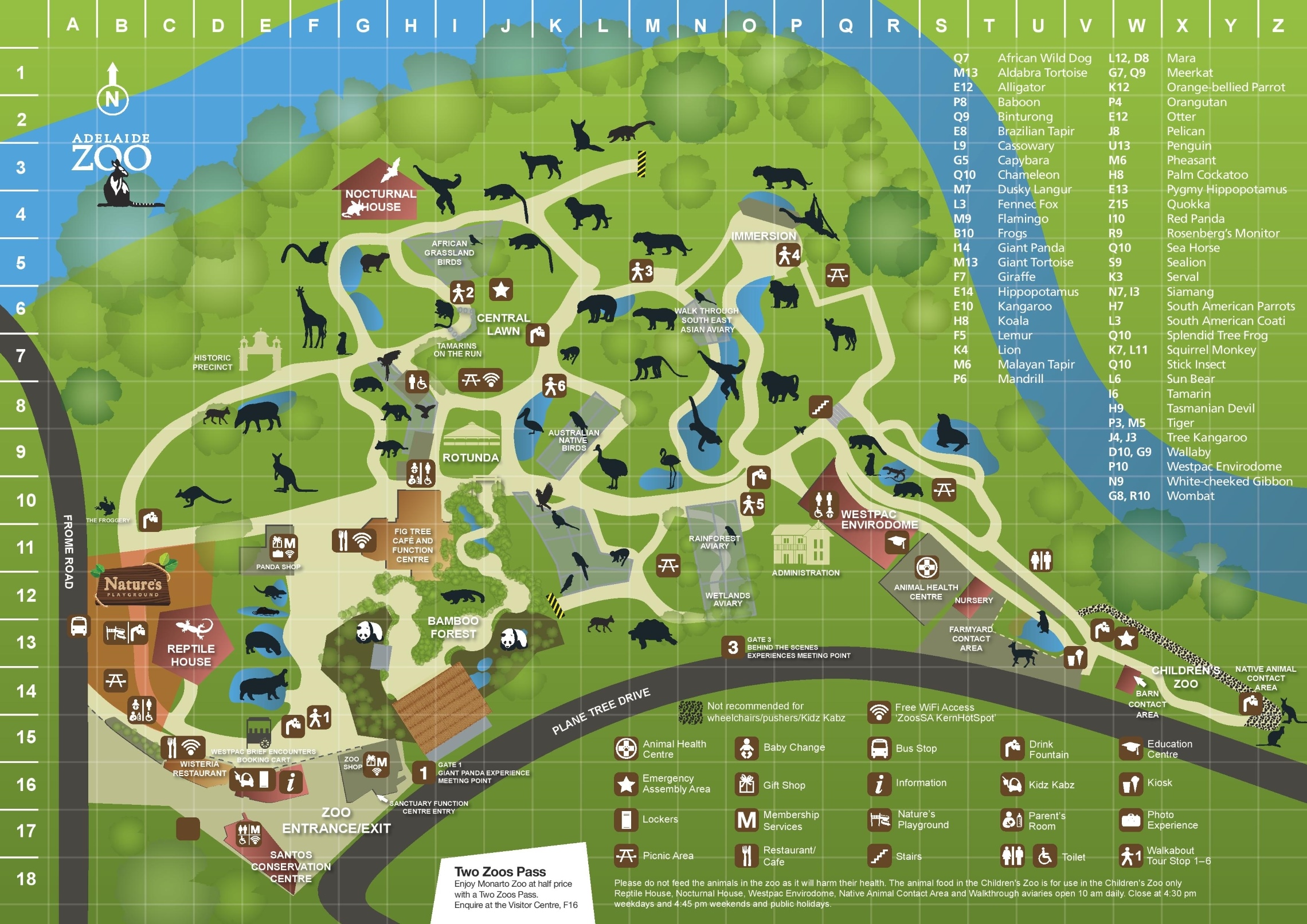 Adelaide Zoo map