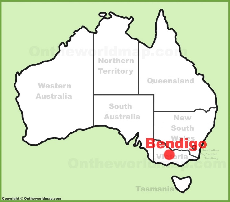 Bendigo location on the Australia Map