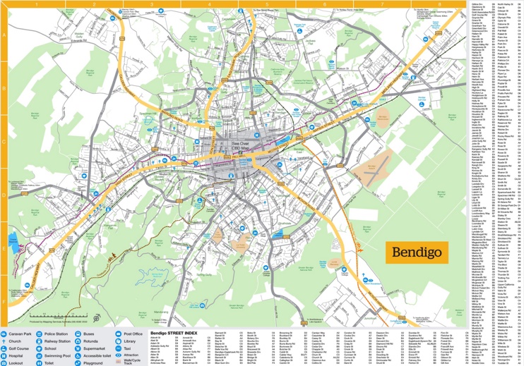 Bendigo tourist map