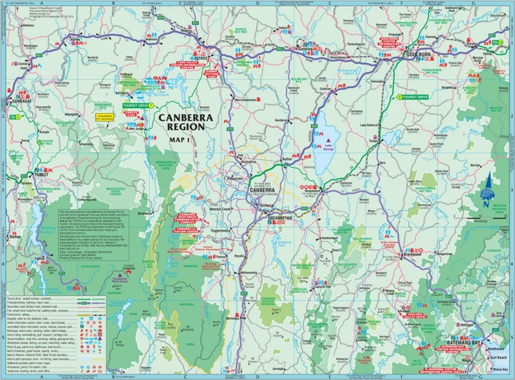 Australian Capital Territory (ACT) tourist map