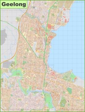 Large detailed map of Geelong