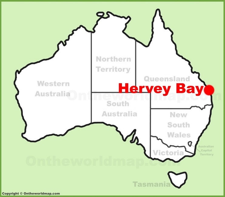 Hervey Bay location on the Australia Map