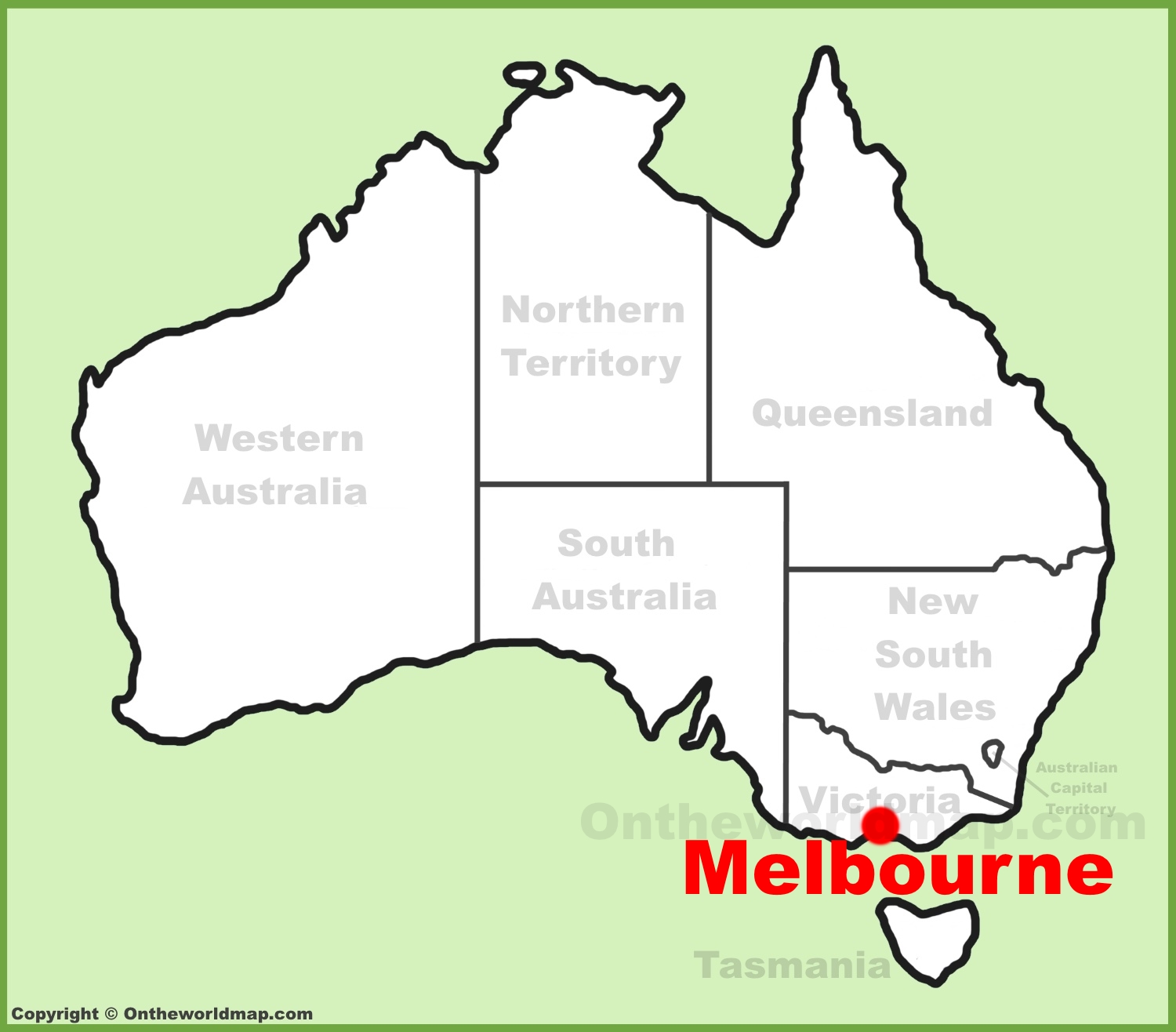 Melbourne Location On The Australia Map 