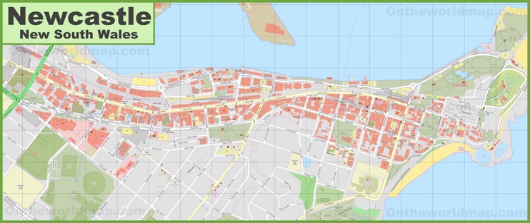 Newcastle CBD map