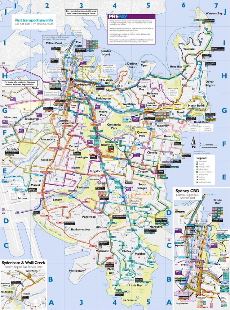 Sydney bus map