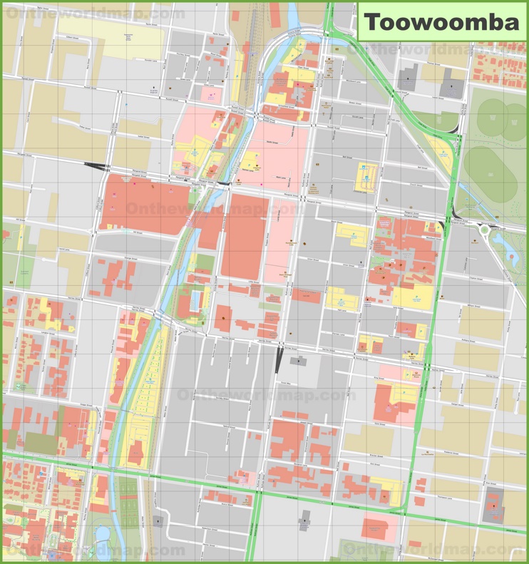 Toowoomba CBD map