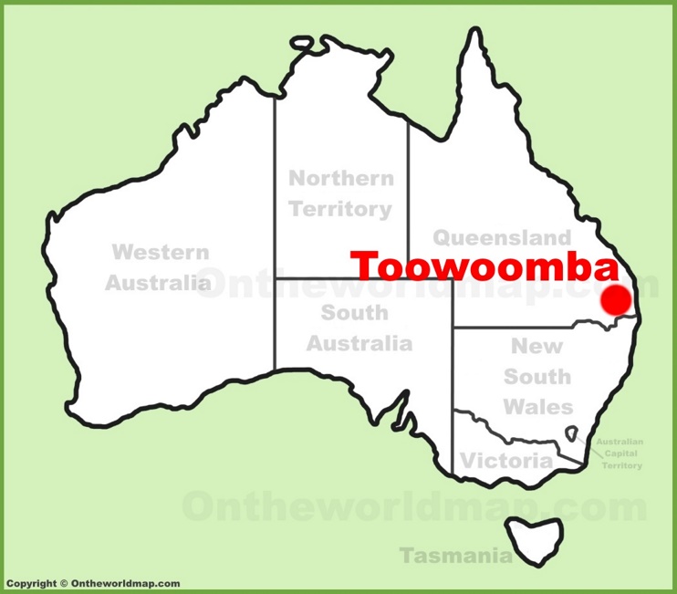 Toowoomba location on the Australia Map