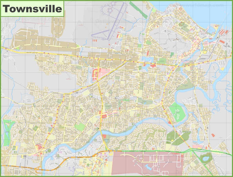 Large detailed map of Townsville