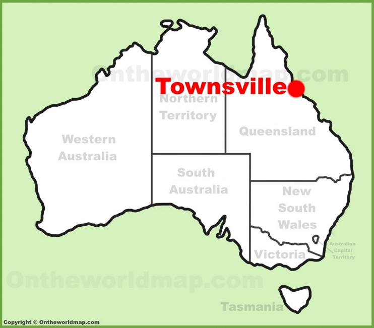 Townsville location on the Australia Map