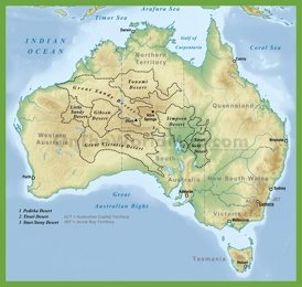 Desert map of Australia