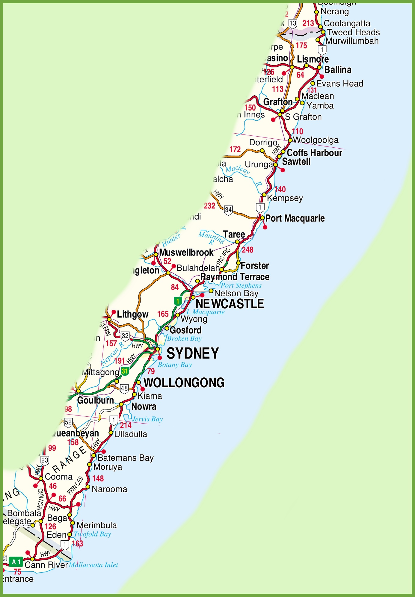 South Coast Map Nsw Verjaardag Vrouw 2020