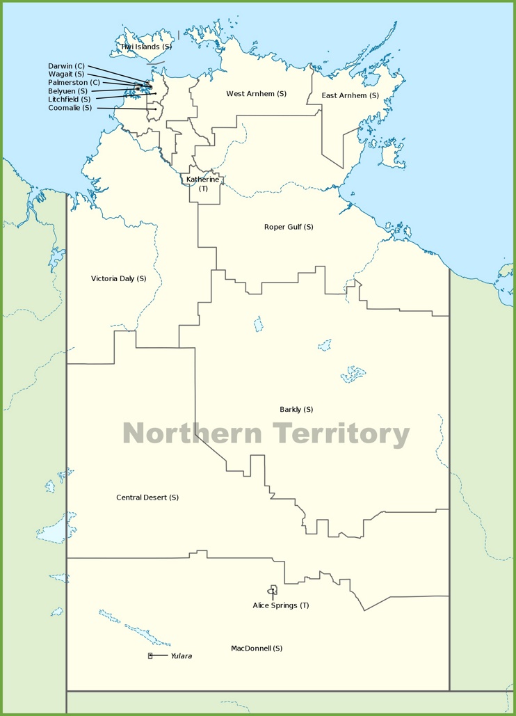 Northern Territory local government area map