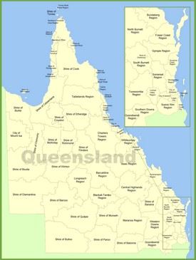 Queensland local government area map