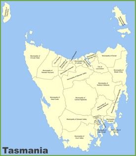 Tasmania local government area map