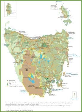 Tasmania national parks and reserves map