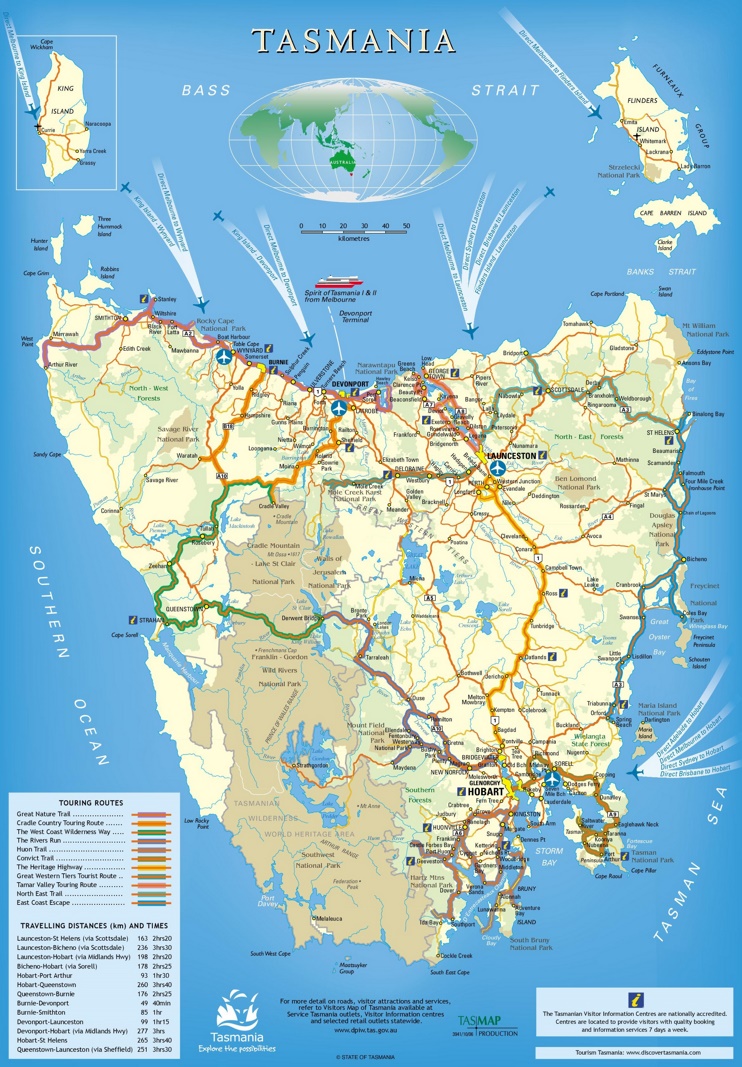 Tasmania trails map