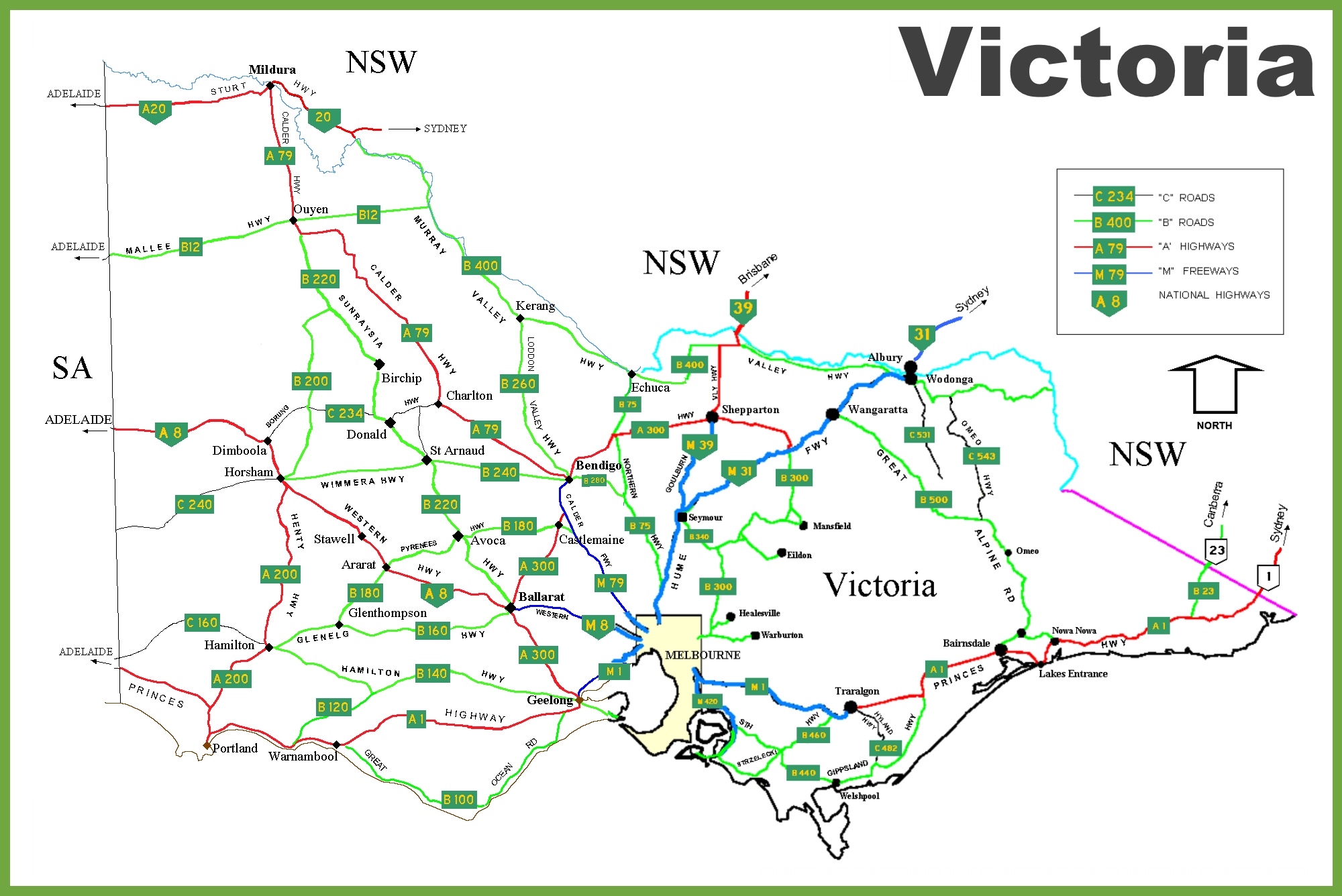 Victoria road map