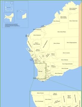 Western Australia local government area map