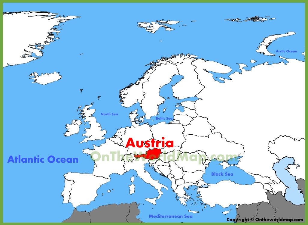 austria location on world map Austria Location On The Europe Map austria location on world map